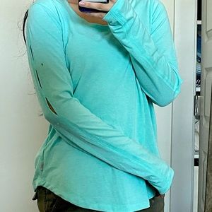 Turquoise Marika Casual Top With Cutouts Size M
